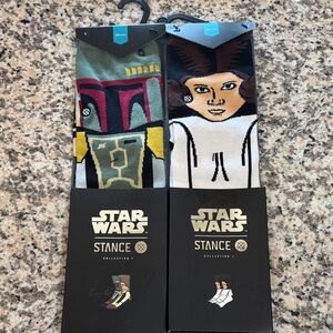 Stance Star Wars Boba Fett and Leia Socks size 2-5.5 kids New